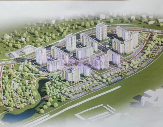 Микрайон возле дворца лёгкой атлетики и озера Бобрихи